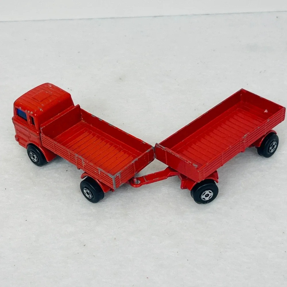Vintage 1978 Matchbox Lesney Red Mercedes Truck and Trailer Made in England